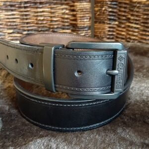 Columbia Leather Belt Men's Medium 34-36 Black Office Work Casual Minimalist